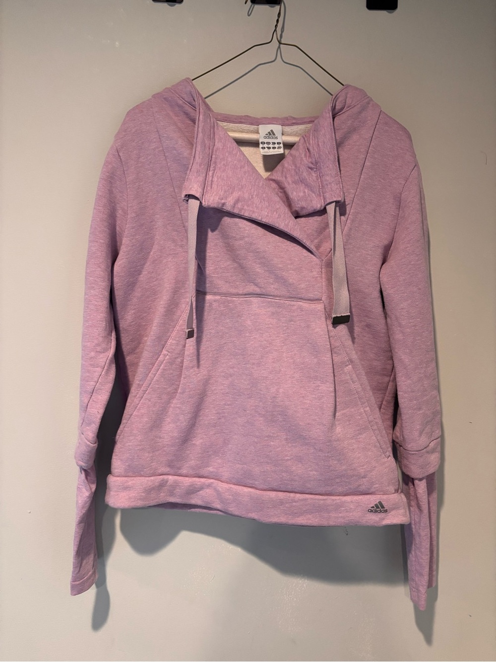 adidas light purple Hooded Cowl Pullover Sweatshirt
